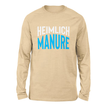 Heimlich Manure Men/Unisex Drop Shoulder Sweatshirt in Heather Sand Dune color